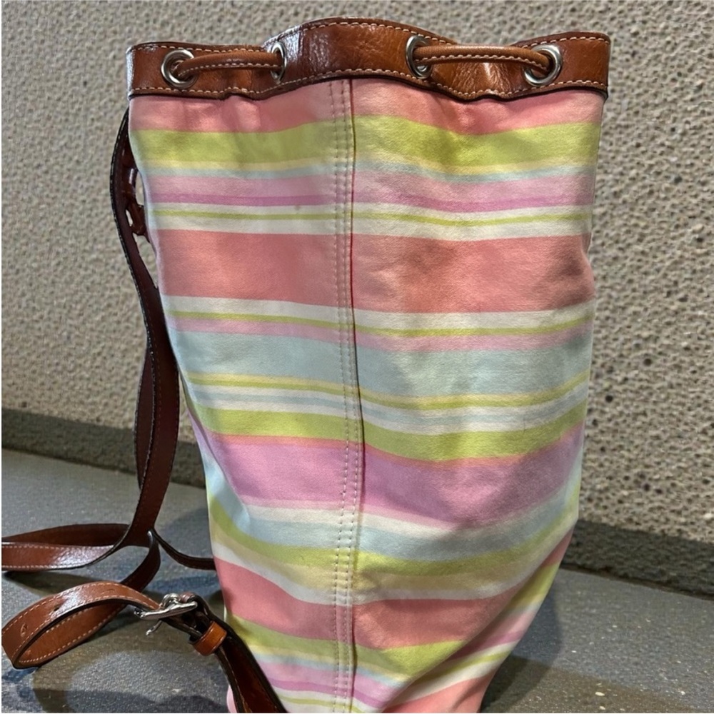 Coach Hampton Watercolor Stripe Canvas Backpack - Picture 4 of 12